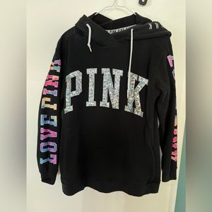 Victoria’s Secret Pink Watercolor Sequin Hoodie
